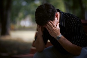 Man sitting in stress